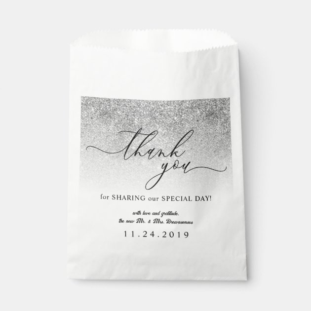 Glitz Simple Formal Minimalist Wedding Favor Bag