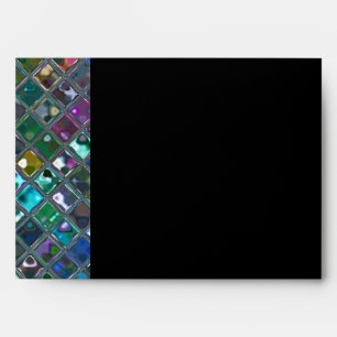 Glitz Tiles 2 Multicoloured A7 side stripe black Envelope