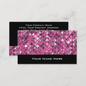 Glitz Tiles Hot Pink 1 business card black (Front/Back)