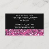 Glitz Tiles Hot Pink 1 business card black (Back)