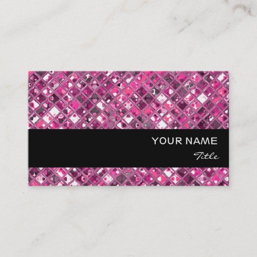 Glitz Tiles Hot Pink 1 print black stripe Business Card