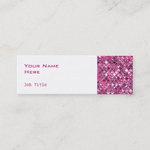 Glitz Tiles Hot Pink 1 side skinny white Mini Business Card