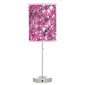 Glitz Tiles Hot Pink print table lamp (Back)