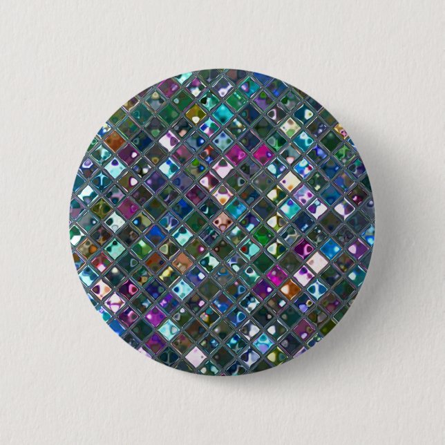 Glitz Tiles Multicoloured 2 print button (Front)