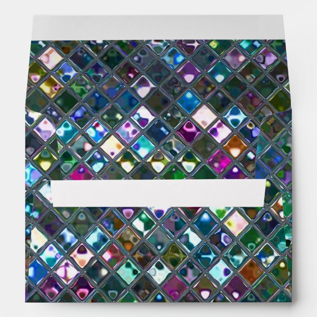 Glitz Tiles Multicoloured 2 print envelope A7 (Back (Bottom))