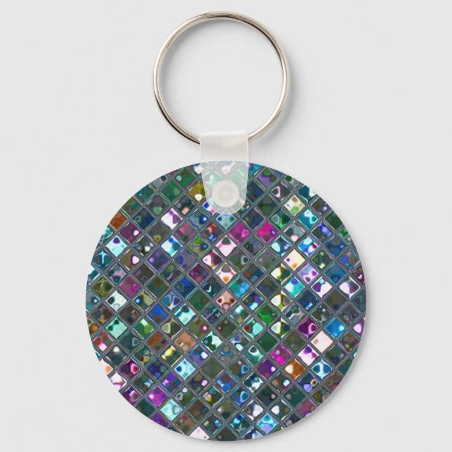 Glitz Tiles Multicoloured 2 print key chain (Front)