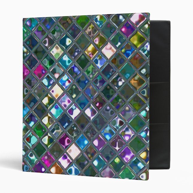 Glitz Tiles multicoloured 2 print ring binder (Front/Inside)