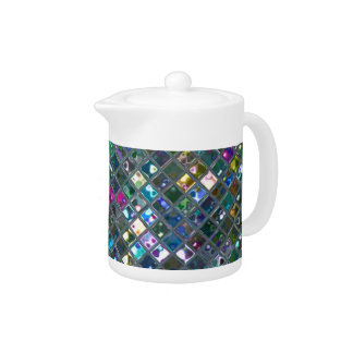 Glitz Tiles Multicoloured 2 print teapot