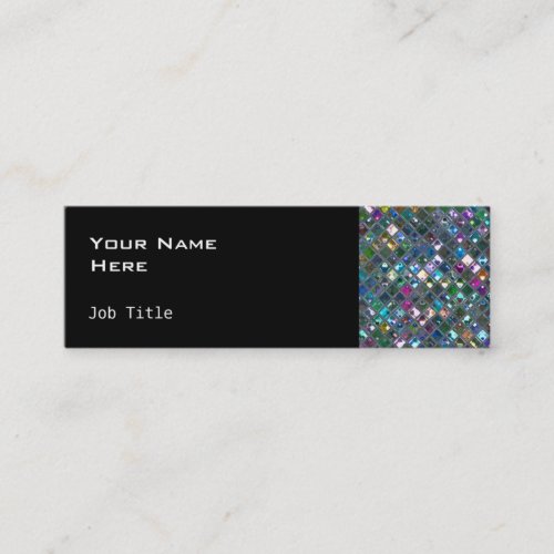 Glitz Tiles Multicoloured 2 side skinny black Business Card