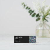 Glitz Tiles Multicoloured 2 side skinny black Mini Business Card (Standing Front)