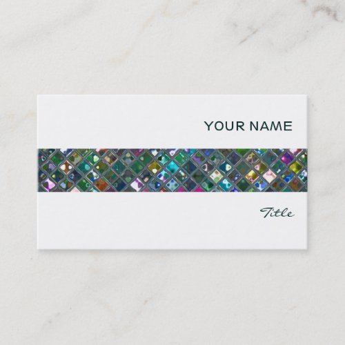 Glitz Tiles Multicoloured 2 tile stripe white Business Card Templates