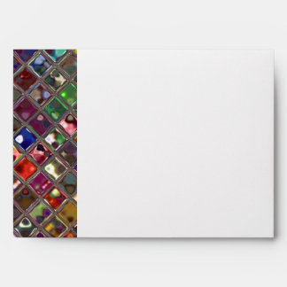 Glitz Tiles Multicoloured A7 side stripe white Envelope