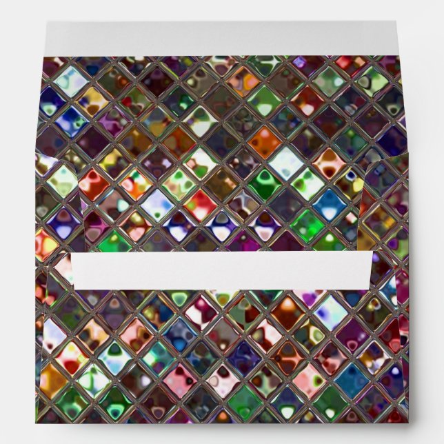 Glitz Tiles Multicoloured print envelope A7 (Back (Bottom))