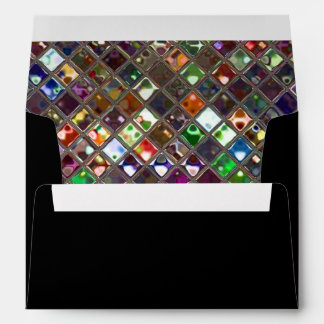 Glitz Tiles Multicoloured print envelope A7 black