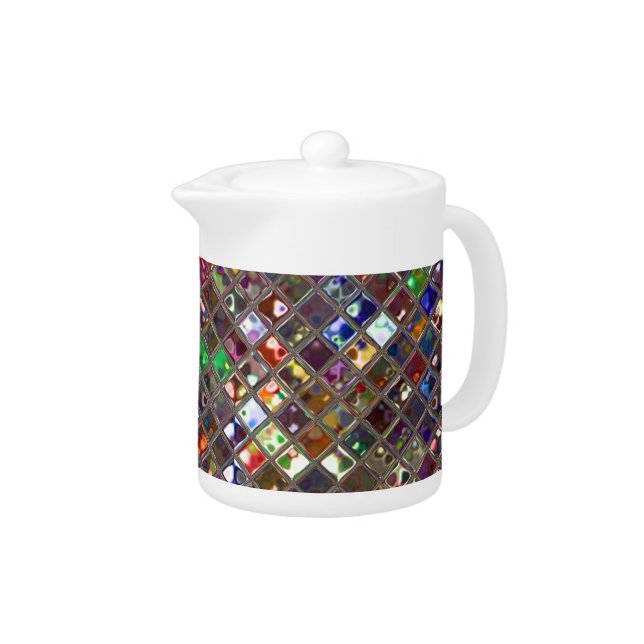 Glitz Tiles Multicoloured print teapot (Right)
