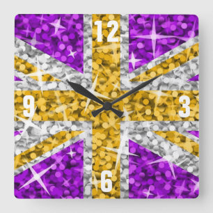 Glitz UK Gold 'Numbers' clock square