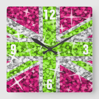 Glitz UK Lime 'Numbers' clock square