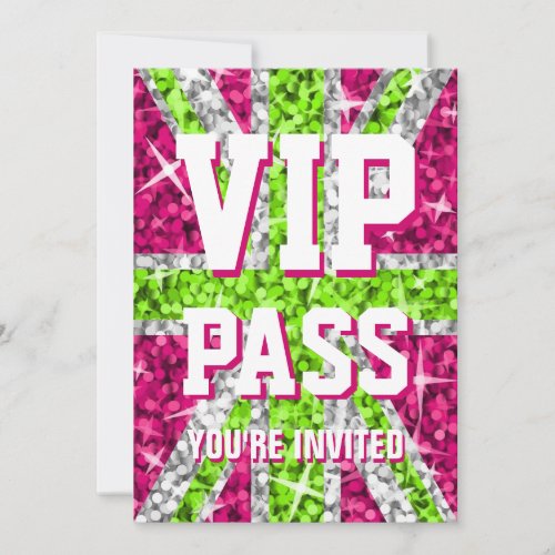 Glitz UK Lime VIP PASS invitation