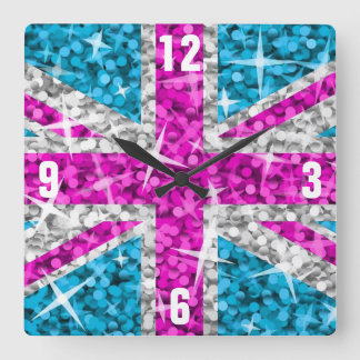 Glitz UK Pink 'Numbers' clock square