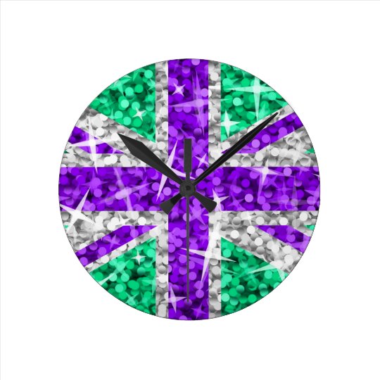 Glitz UK Purple clock round