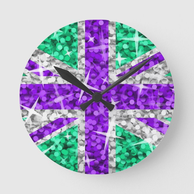 Glitz UK Purple clock round (Front)
