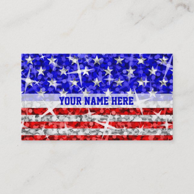 Glitz USA stripe business card template (Front)