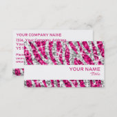 Glitz Zebra Pink business card white stripe (Front/Back)