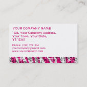 Glitz Zebra Pink business card white stripe (Back)