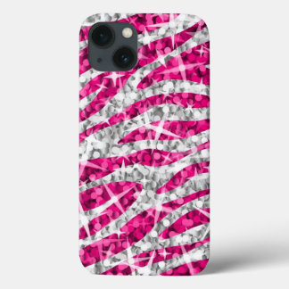 Glitz Zebra Pink print iPhone case horizontal