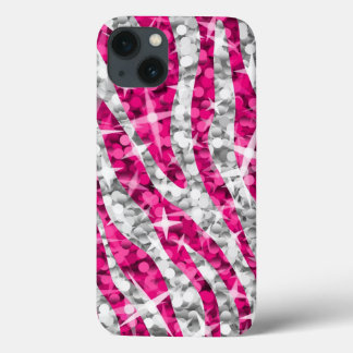 Glitz Zebra Pink print iPhone case vertical