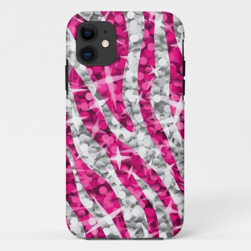 Glitz Zebra Pink vertical iPhone 11 Case