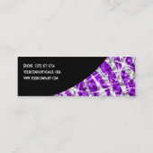 Glitz Zebra Purple Black Curve skinny Mini Business Card (Back)