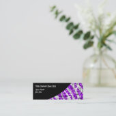 Glitz Zebra Purple Black Curve skinny Mini Business Card (Standing Front)