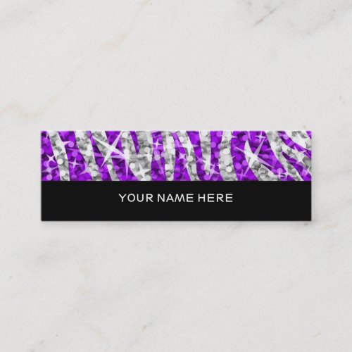 Glitz Zebra Purple business card skinny black
