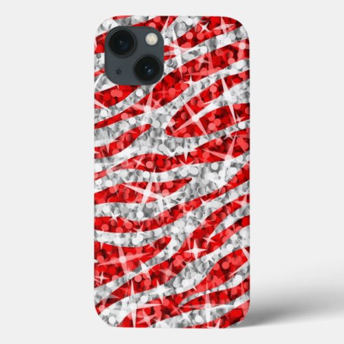 Glitz Zebra Red iPhone case