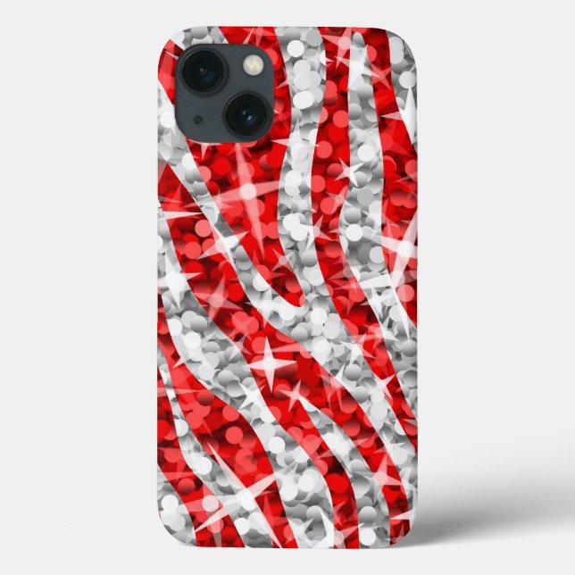Glitz Zebra Red print vertical Case-Mate iPhone Case (Back)