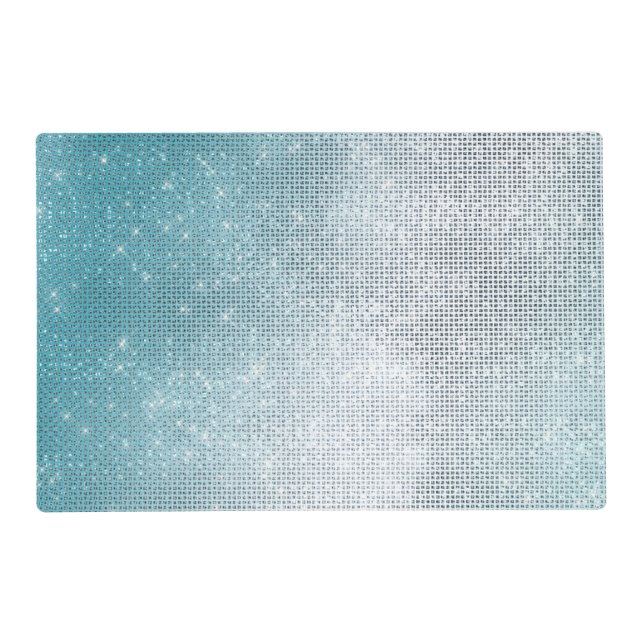 Glitzy Aqua Ombre Sparkle Placemat (Front)
