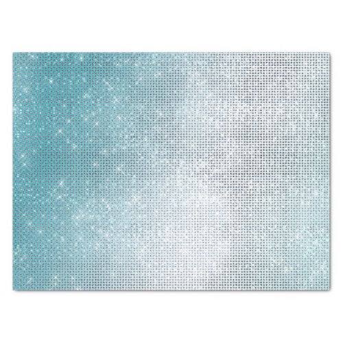 Glitzy Aqua Ombre Sparkle Tissue Paper