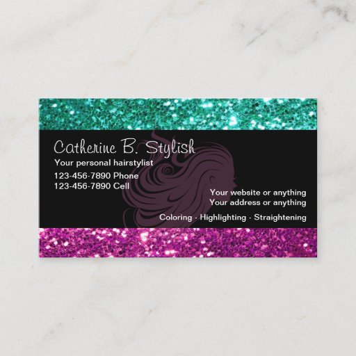 Customizable Glitzy Beauty Business Cards