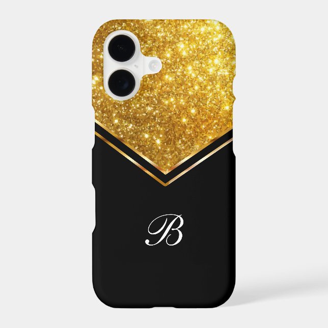 Glitzy Bling Glam Monogram  Case-Mate iPhone Case (Back)