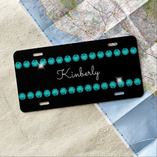 Glitzy Bling Monogram Car License Plate