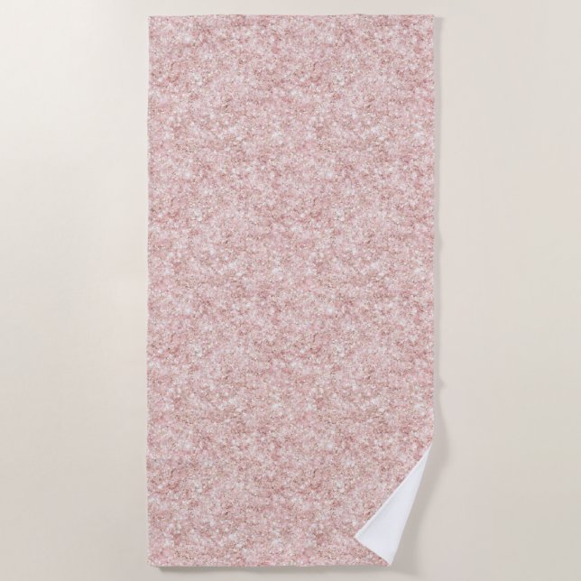 Glitzy Blush Pink Glitter   Beach Towel (Front)