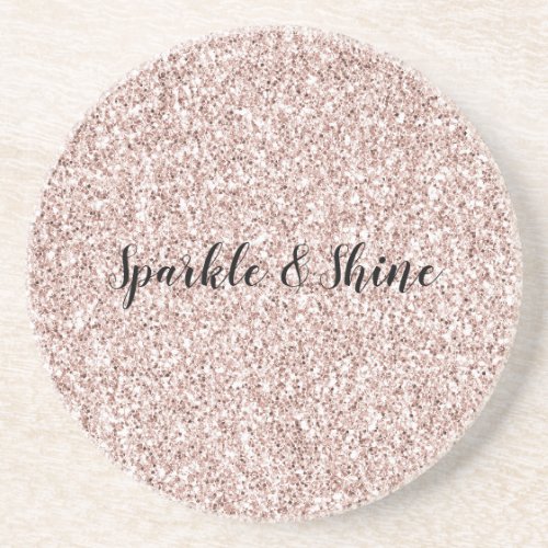 Glitzy Blush Pink Glitter   Coaster