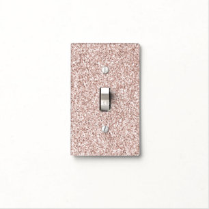 Glitzy Blush Pink Glitter Light Switch Cover