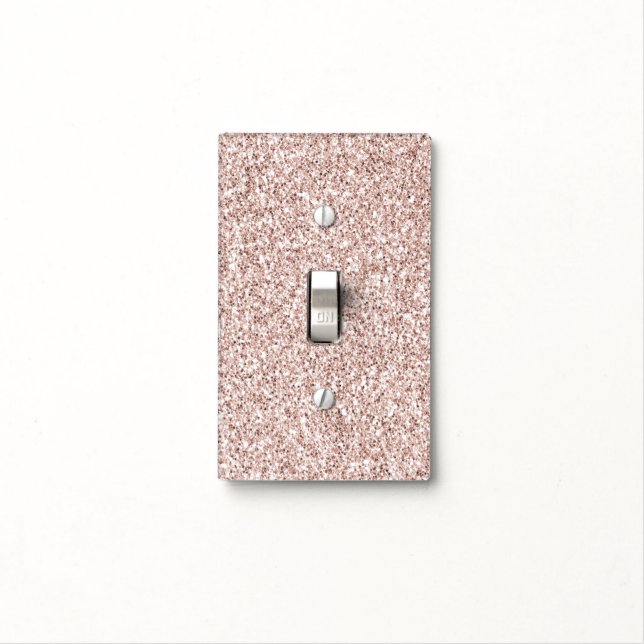 Glitzy Blush Pink Glitter       Light Switch Cover (In Situ)