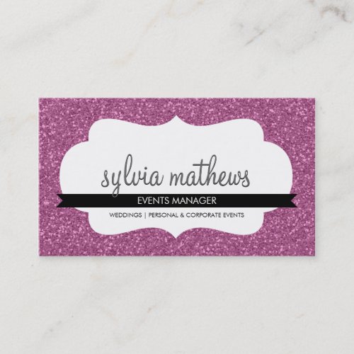 GLITZY BUSINESS CARD sparkly glitter pink