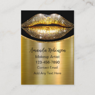 Glitzy Classy Over The Top Makeup Artist Business Card