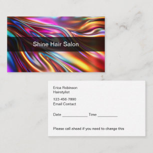 Glitzy Colorful Hairstylist Salon Appointment Card