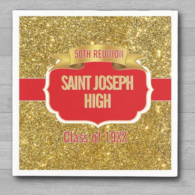 Glitzy, custom 50th Class Reunion  Napkins (Creator Uploaded)