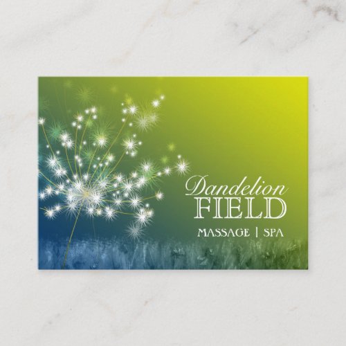 Glitzy Dandelions Massage | Spa Business Cards